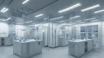 futuriste moderne intérieur nettoyer moderne laboratoire, génératif art par ai photo