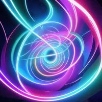 abstrait fantaisie embrasé néon lumière galaxie tunnel trou, génératif art par ai photo