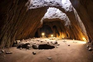 gros souterrain grotte, génératif art par ai photo