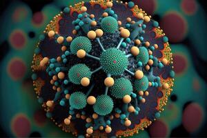ai généré médical illustration de variole du singe virus abstrait Contexte. photo