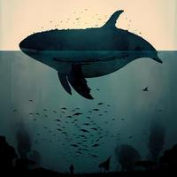 baleine silhouette ai généré photo