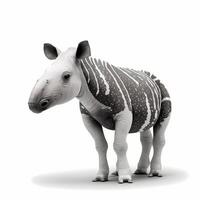 tapir illustration activité sur blanc Contexte ai généré photo