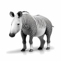 tapir illustration activité sur blanc Contexte ai généré photo