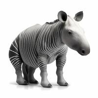 tapir illustration activité sur blanc Contexte ai généré photo