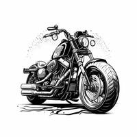 Harley Davidson noir et blanc ai généré photo