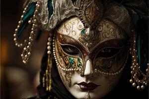 vénitien carnaval masque. ai généré photo