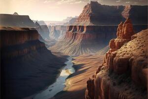 le grandiose canyon. ai généré photo