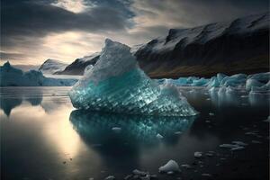 glacé glacier lagune abstrait Contexte. ai généré photo