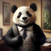 Panda homme d'affaire illustration ai généré photo