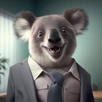 koala homme d'affaire illustration ai généré photo