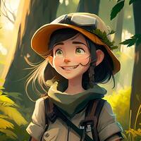 femme advanture gens personnage illustration ai généré photo