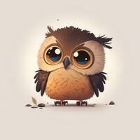 hibou animal illustration ai généré photo