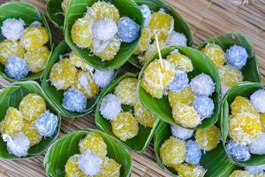 mung haricot crêpe de riz tradition thaïlandais dessert. photo