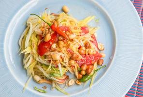 célèbre thaïlandais nourriture, Papaye salade ou quoi nous appelé somtum dans thaïlandais photo