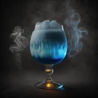 illustration cocktail verre avec sec la glace fabriqué avec génératif ai photo