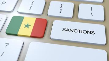 Sénégal impose les sanctions contre certains pays. les sanctions imposé sur Sénégal. clavier bouton pousser. politique illustration 3d illustration photo