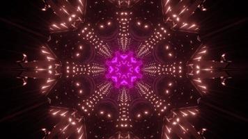 motif géométrique fractal en illustration 3d de couleurs néon photo