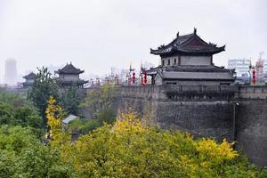 xian ville mur ,un de le le plus ancien et meilleur conservé chinois ville des murs photo