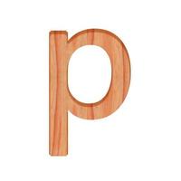 alphabet petit en bois ancien. minuscule lettre modèle magnifique 3d isolé sur blanc Contexte conception consonne p photo