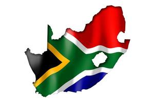Sud Afrique - pays drapeau et frontière sur blanc Contexte photo