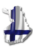Finlande - pays drapeau et frontière sur blanc Contexte photo