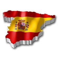 Espagne - pays drapeau et frontière sur blanc Contexte photo