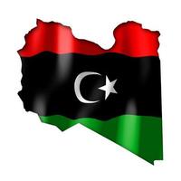 Libye - pays drapeau et frontière sur blanc Contexte photo