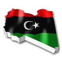 Libye - pays drapeau et frontière sur blanc Contexte photo