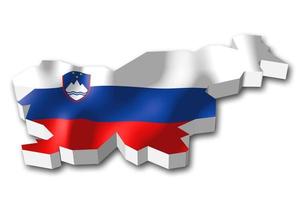 slovénie - pays drapeau et frontière sur blanc Contexte photo