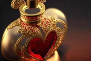 cœur en forme de parfum bouteille - génératif ai. photo