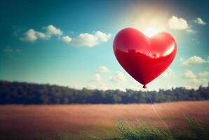 la Saint-Valentin journée cœur ballon Contexte - génératif ai. photo