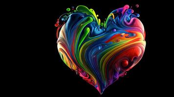 arc en ciel Couleur cœur symbole pour queer l'amour et diversité. génératif ai. photo