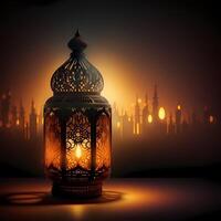 Ramadan kareem nuit lanterne. ai généré photo