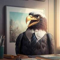 Aigle homme d'affaire illustration ai généré photo