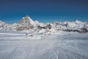 scénique lever du soleil ou le coucher du soleil vue de Matterhorn - un de le plus célèbre et iconique Suisse montagnes, zermatt, valais, Suisse photo