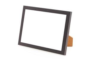 cadre photo en bois isolé sur blanc