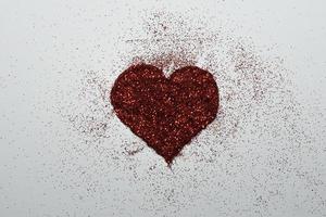rouge cœur avec poudre valentines journée romance l'amour signe photo