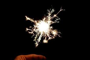 explosion Nouveau année des étincelles brillant cierge magique fête effet photo