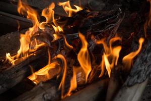 Feu et Cadre avec bois de chauffage sept photo