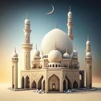 musulman islamique mosquée . Contexte avec une mosquée dans honneur de le fête de Ramadan Karim. ai généré photo