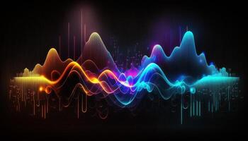 un abstrait représentation de du son vagues et la musique fréquences. génératif ai photo
