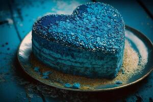 magnifique bleu gâteau. international Pour des hommes jour, du père journée fête. génératif ai. photo