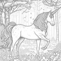 dessin au trait licorne photo