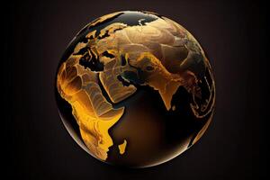 Terre globe conception, monde carte 3d génératif ai illustration