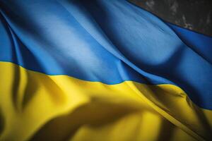 Ukraine drapeau. illustration ai génératif photo