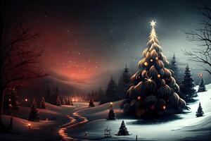 Nouveau année et joyeux Noël vacances hiver Contexte. Noël décorations, toile de fond avec copie espace, génératif ai photo