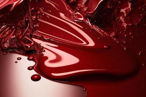 liquide miroiter Contexte monochrome rouge branché couleur. illustration ai génératif photo