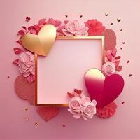 rose valentines journée salutation carte l'amour Contexte. illustration génératif ai photo