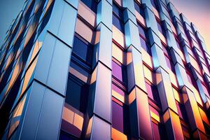 moderne verre affaires bâtiment contre le ciel. génératif ai photo