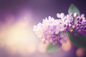 épanouissement violet lilas fleur illustration génératif ai photo